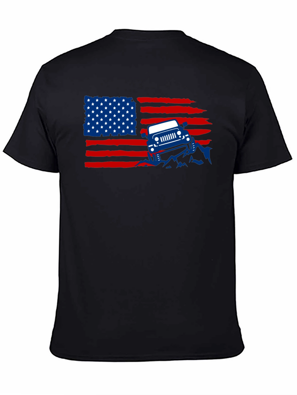 American Flag Jeep Graphic T-Shirt