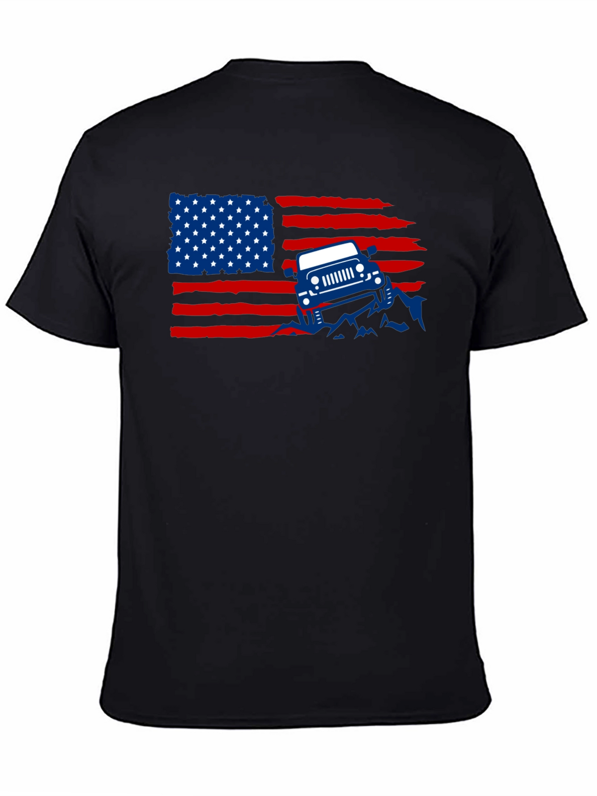 American Flag Jeep Graphic T-Shirt