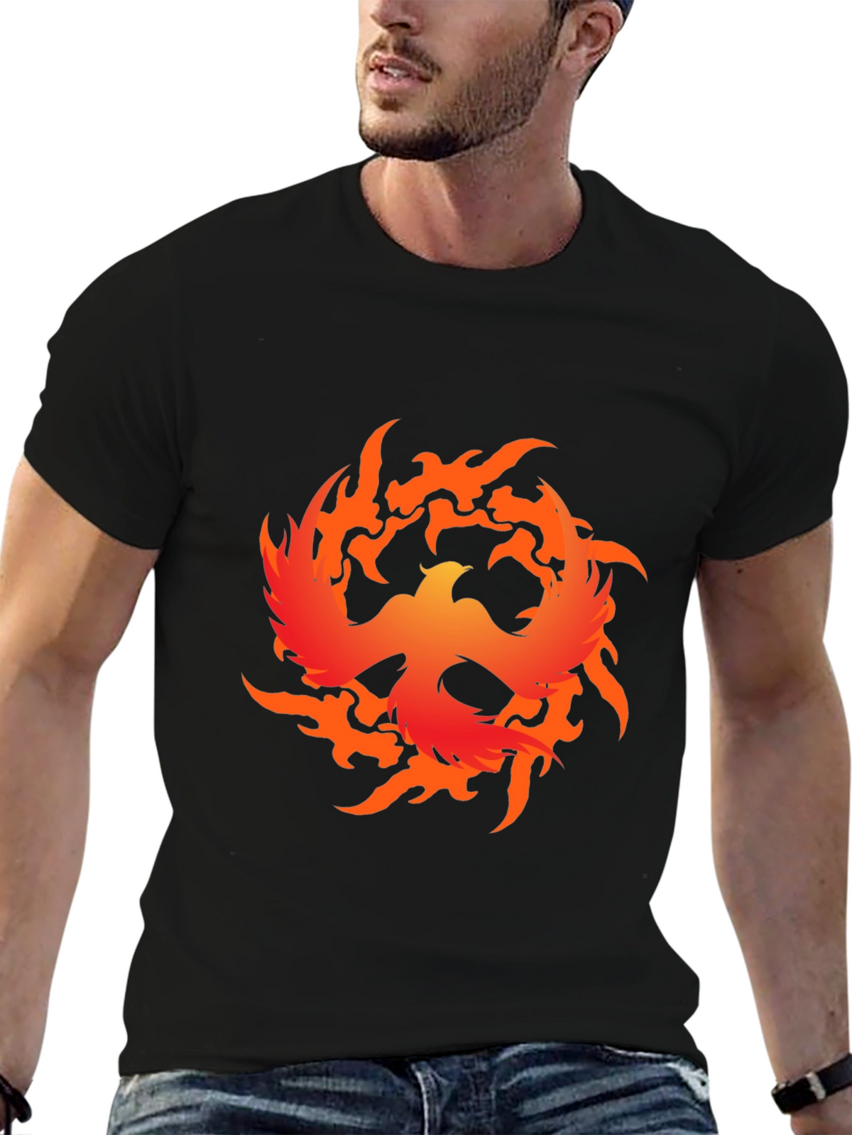 Phoenix Firebird Graphic Tee - Bold Black T-Shirt