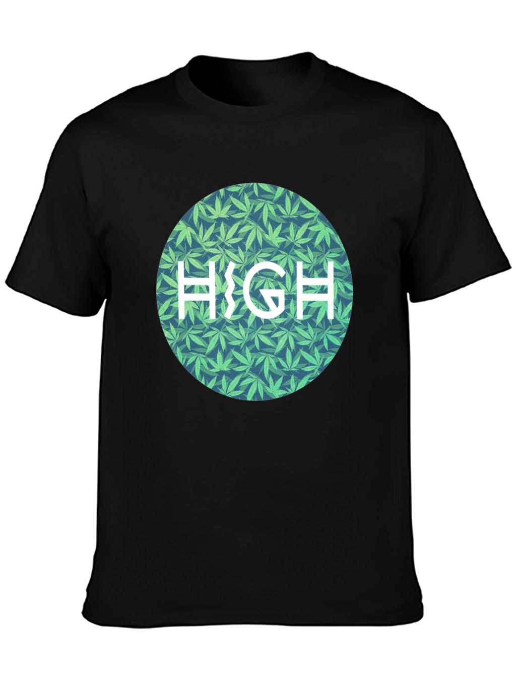Marijuana Leaf Patterned HIGH Tee