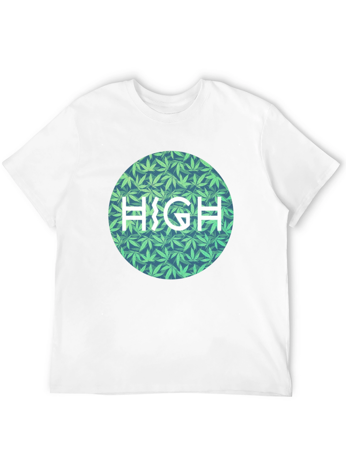 Marijuana Leaf Patterned HIGH Tee