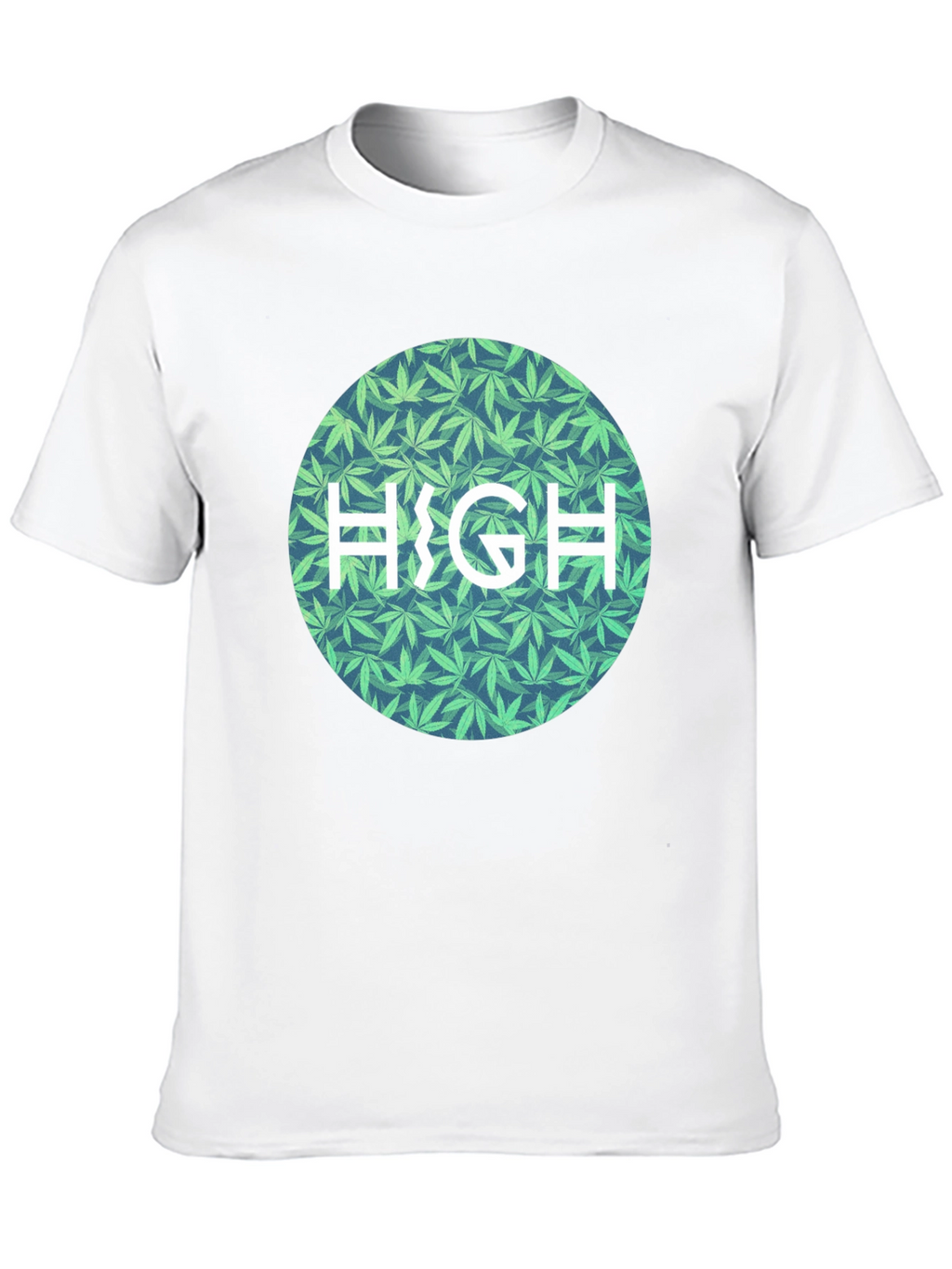 Marijuana Leaf Patterned HIGH Tee
