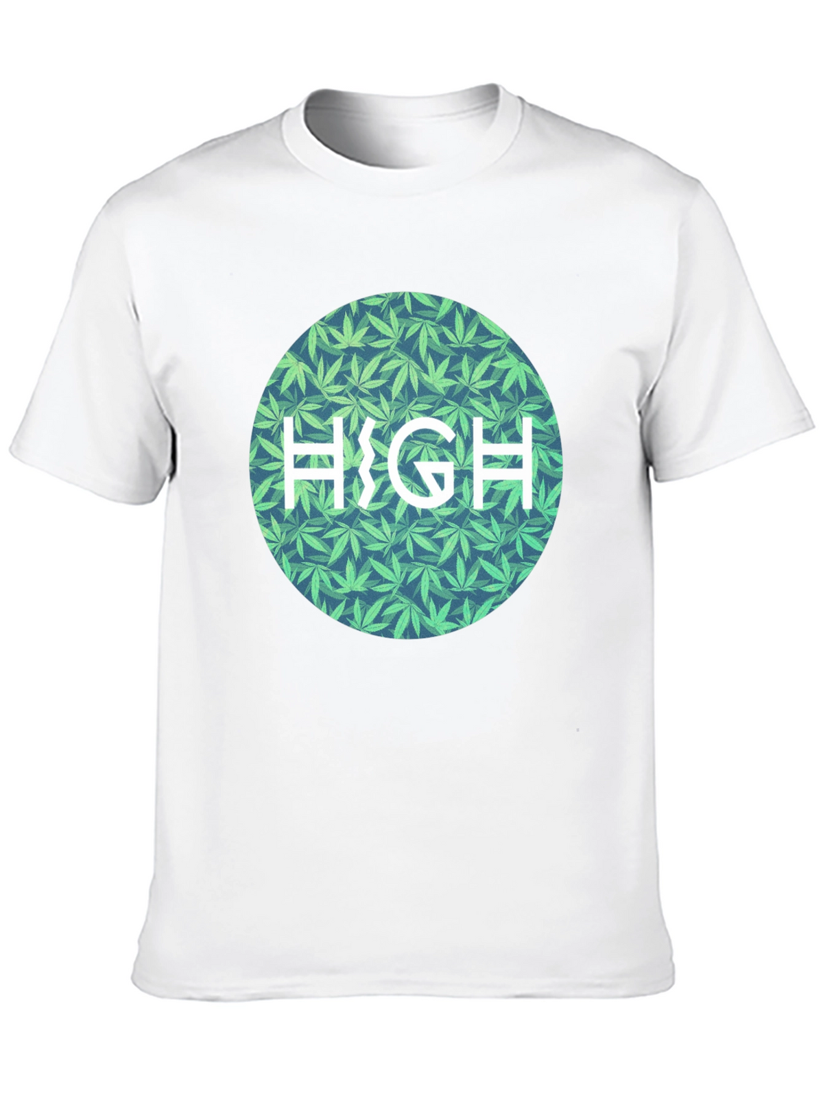 Marijuana Leaf Patterned HIGH Tee