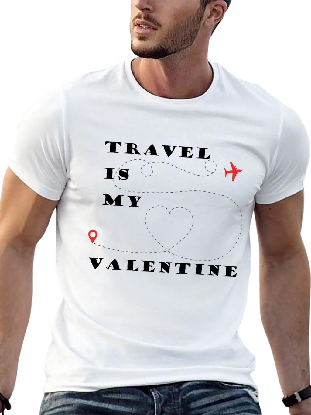 Travel is My Valentine Graphic T-Shirt
