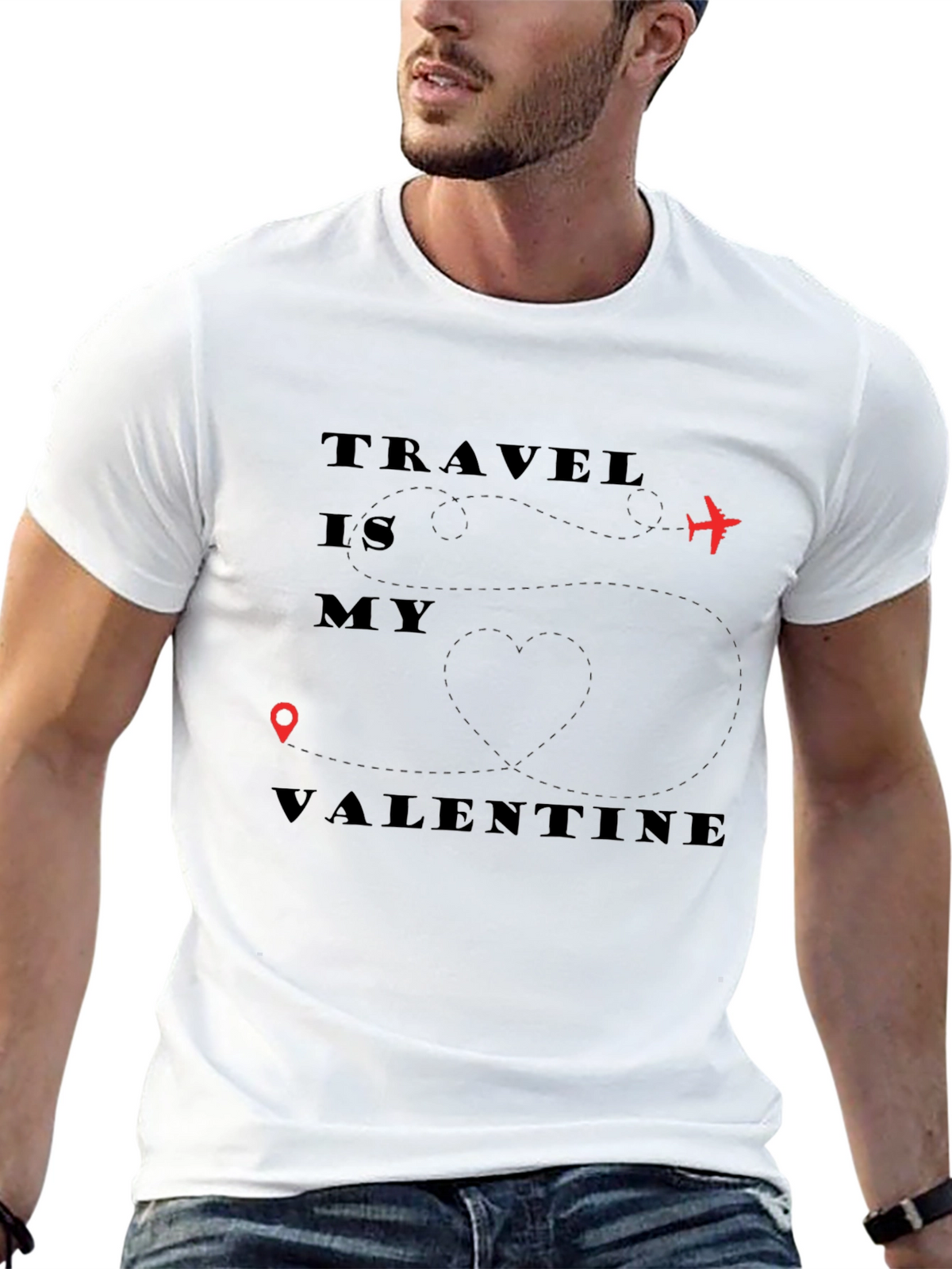 Travel is My Valentine Graphic T-Shirt