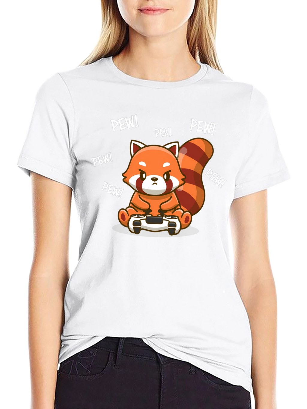 Gamer Red Panda T-Shirt - Pew Pew!