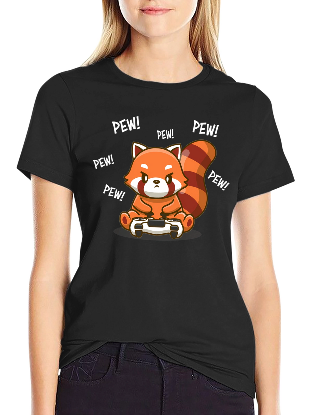 Gamer Red Panda T-Shirt - Pew Pew!