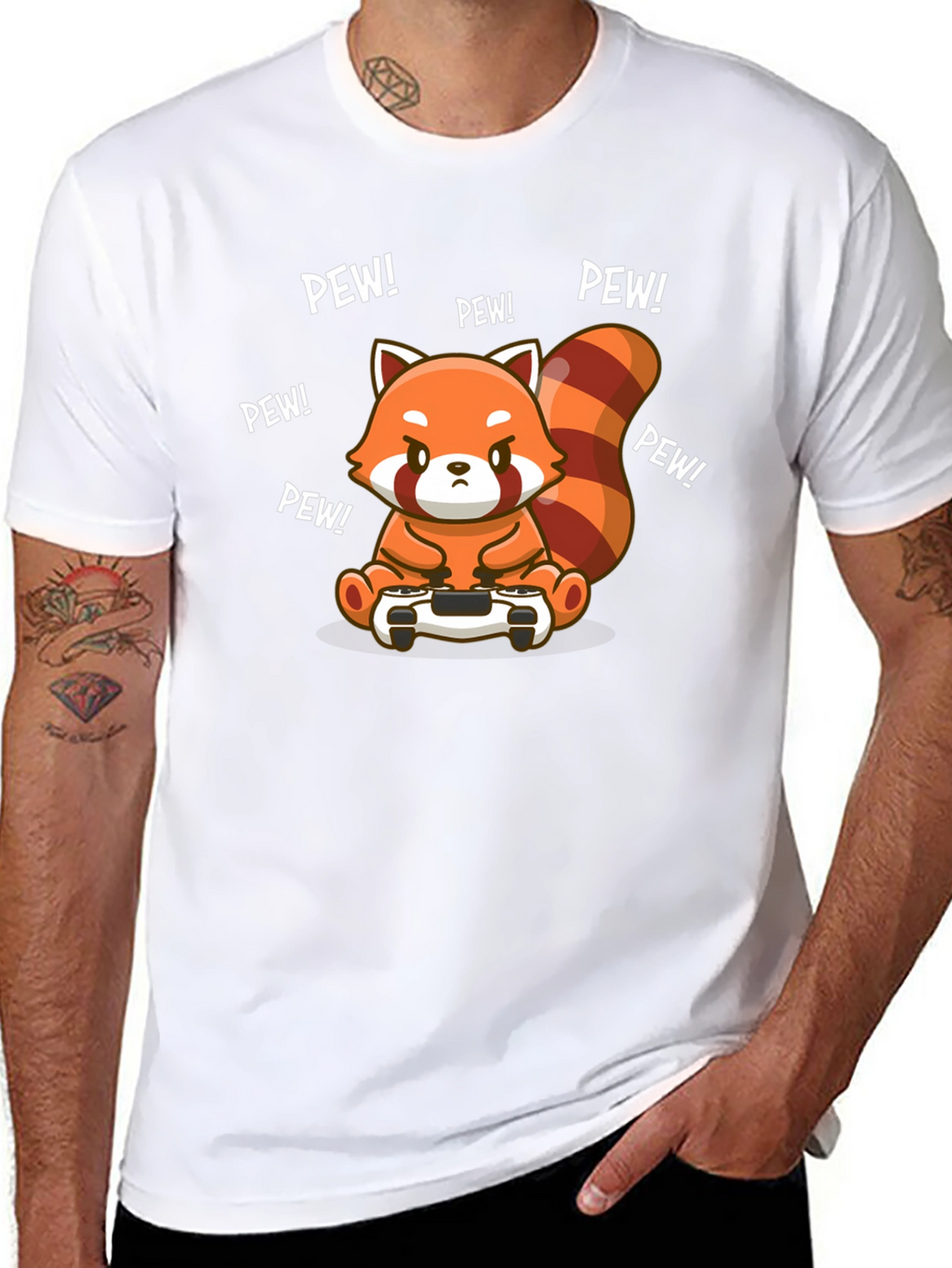 Gamer Red Panda T-Shirt - Pew Pew!