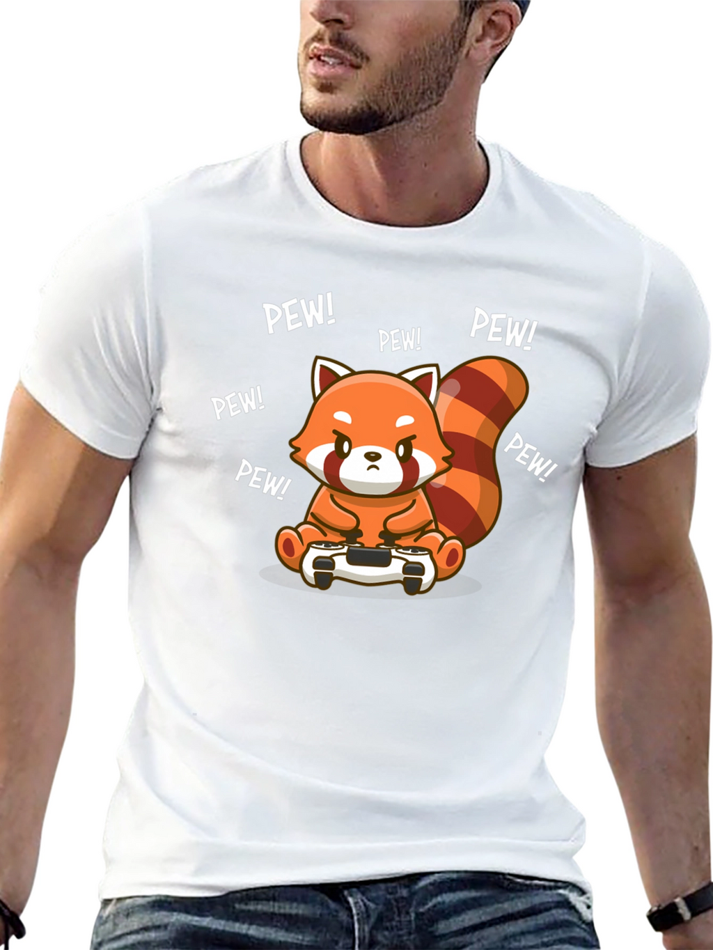 Gamer Red Panda T-Shirt - Pew Pew!