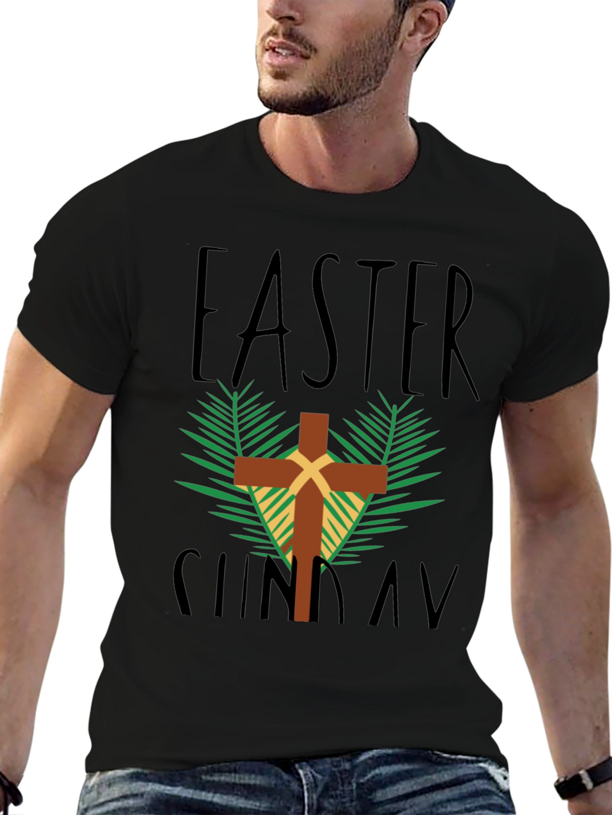 Easter Sunday Cross Graphic T-Shirt