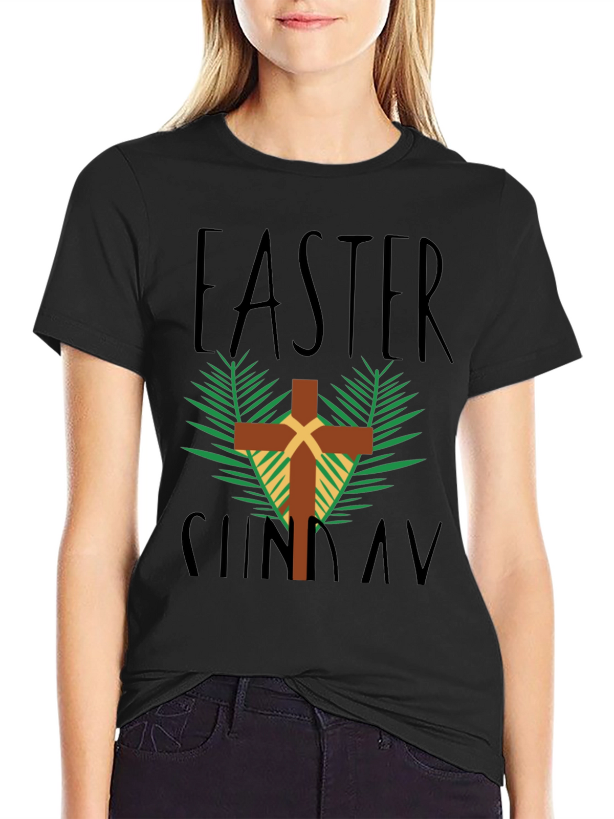 Easter Sunday Cross Graphic T-Shirt