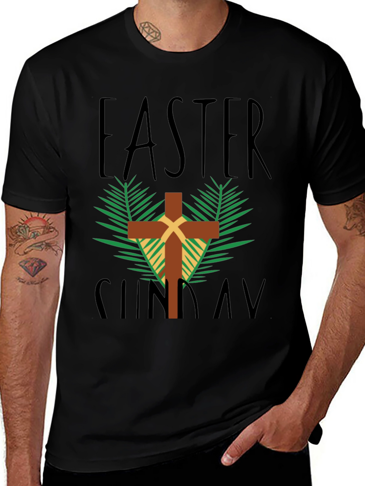 Easter Sunday Cross Graphic T-Shirt