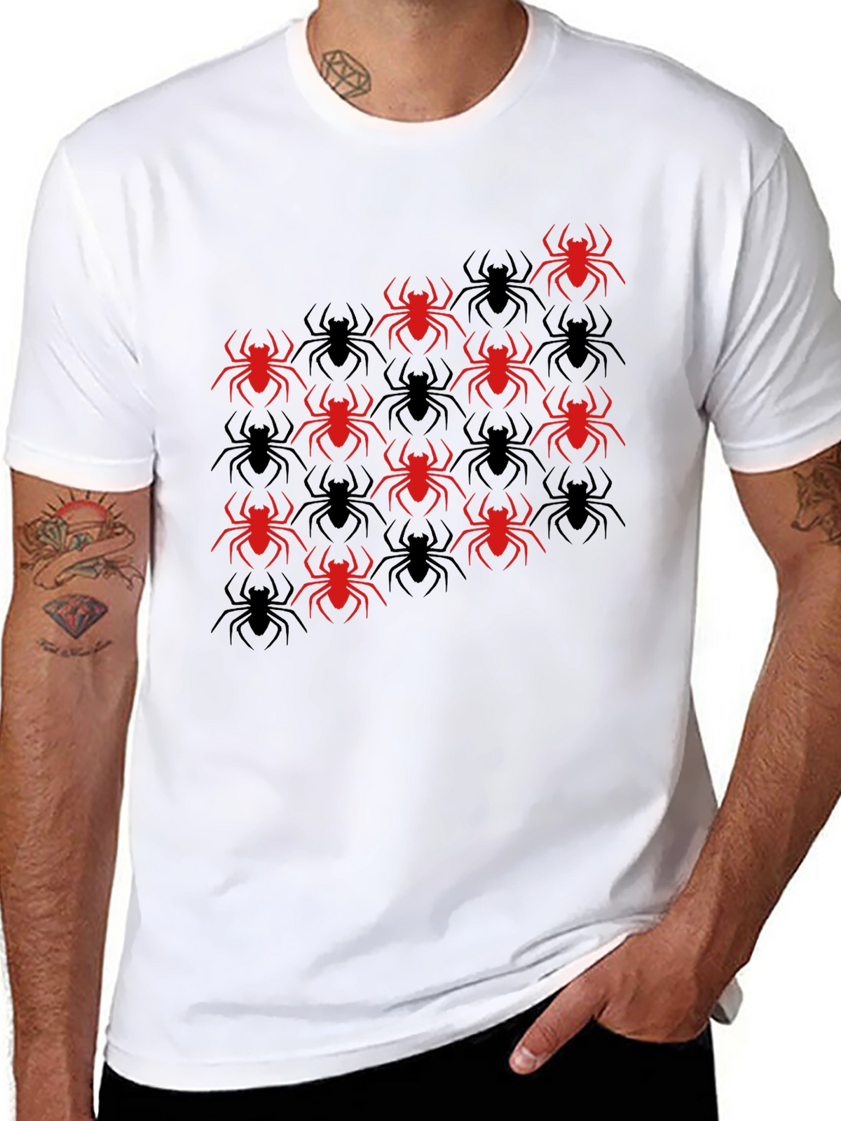 Spider Graphic T-Shirt - Red & Black Design
