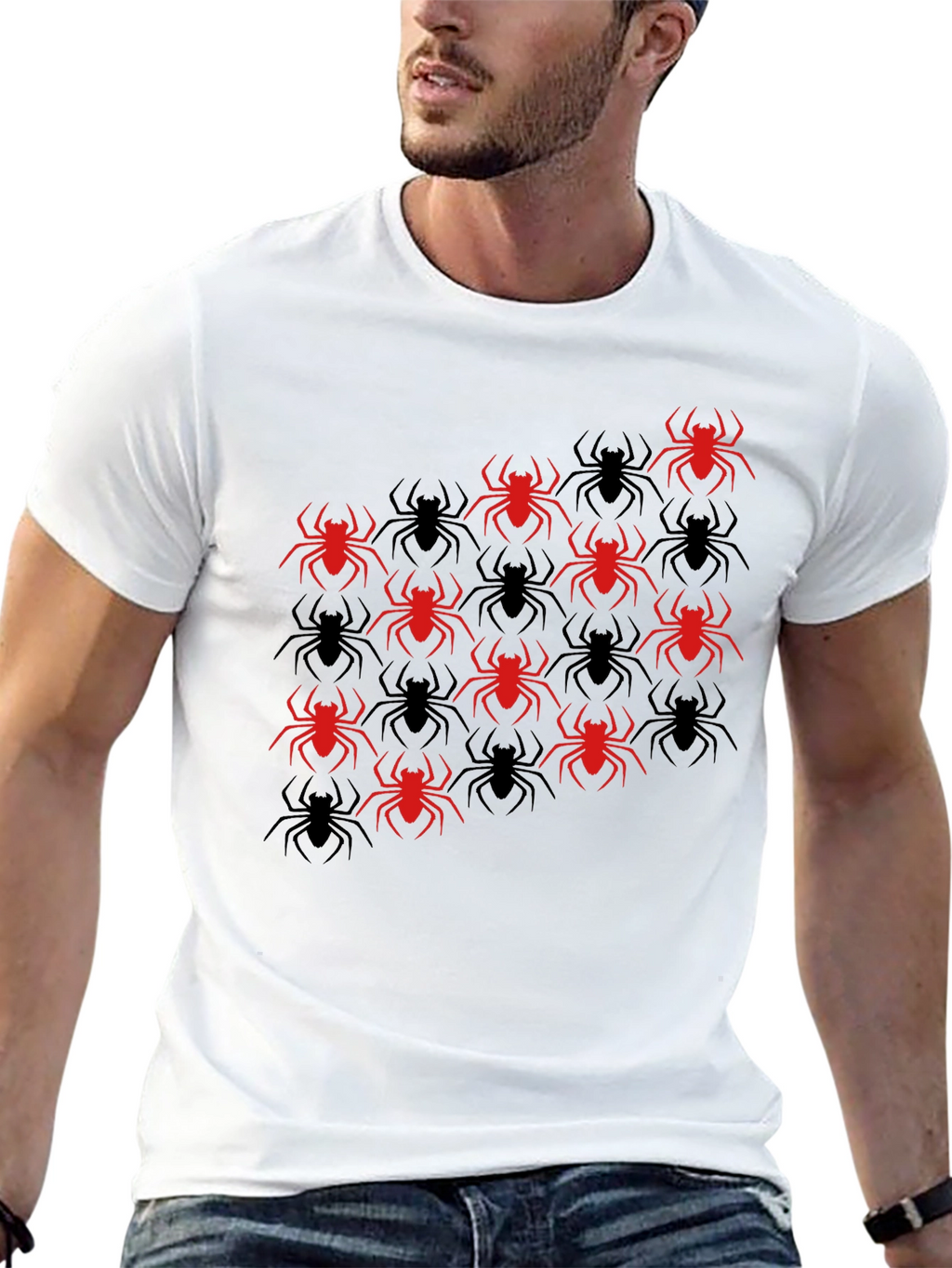Spider Graphic T-Shirt - Red & Black Design