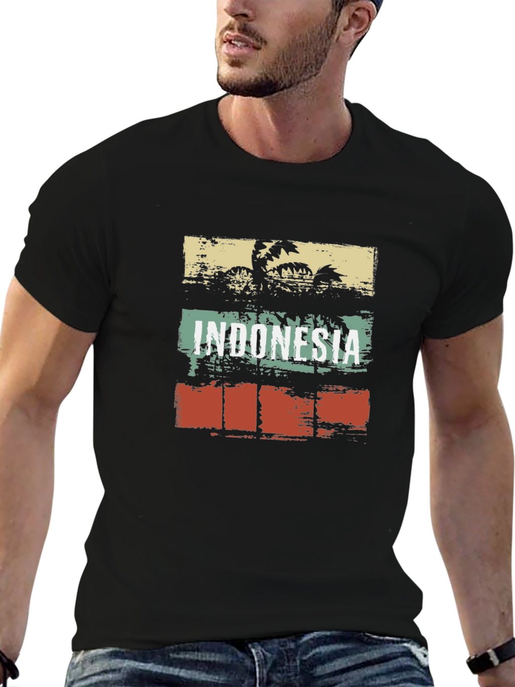 Indonesia Retro Palm Tree T-Shirt
