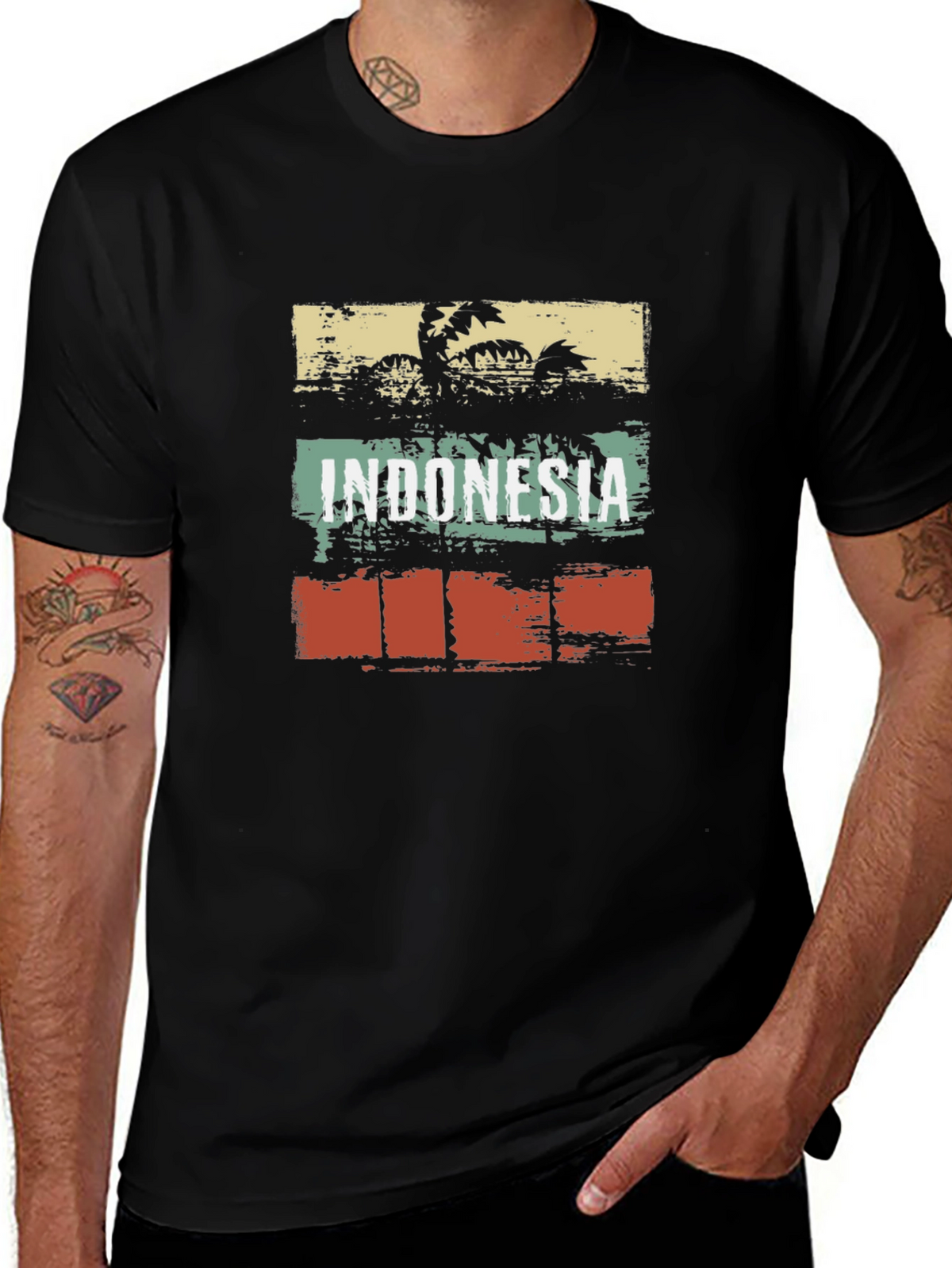 Indonesia Retro Palm Tree T-Shirt