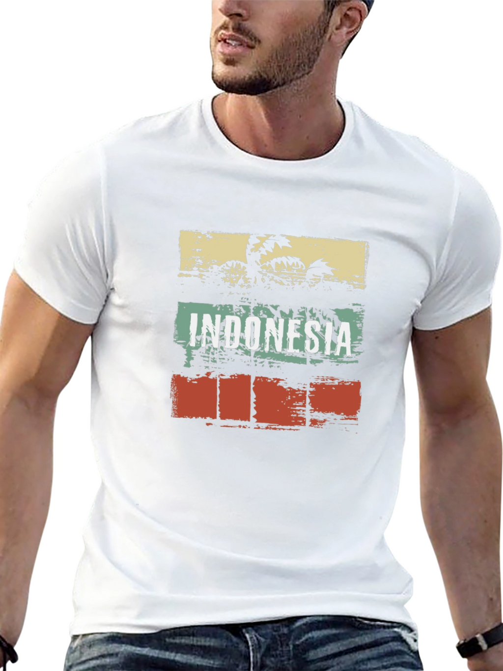 Indonesia Retro Palm Tree T-Shirt