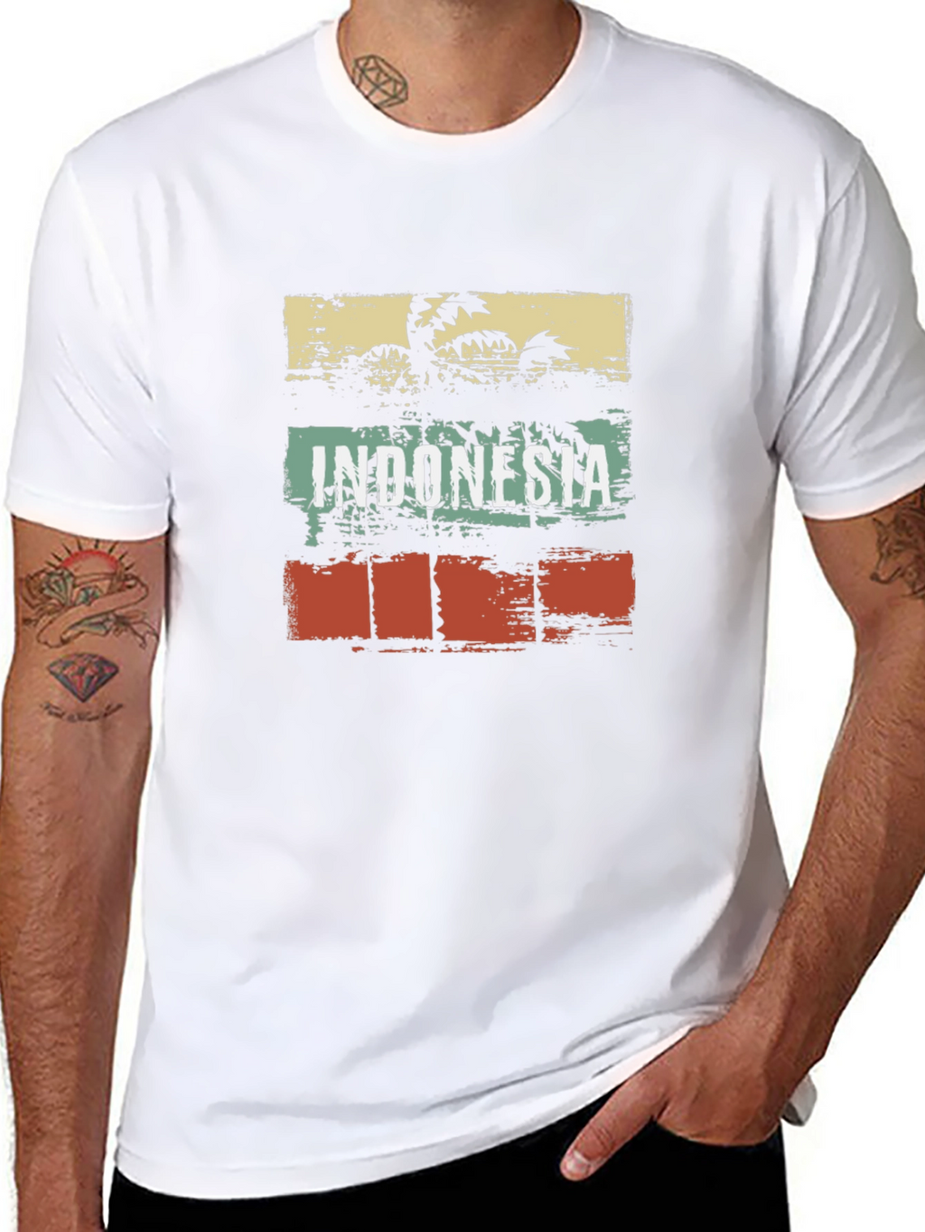 Indonesia Retro Palm Tree T-Shirt