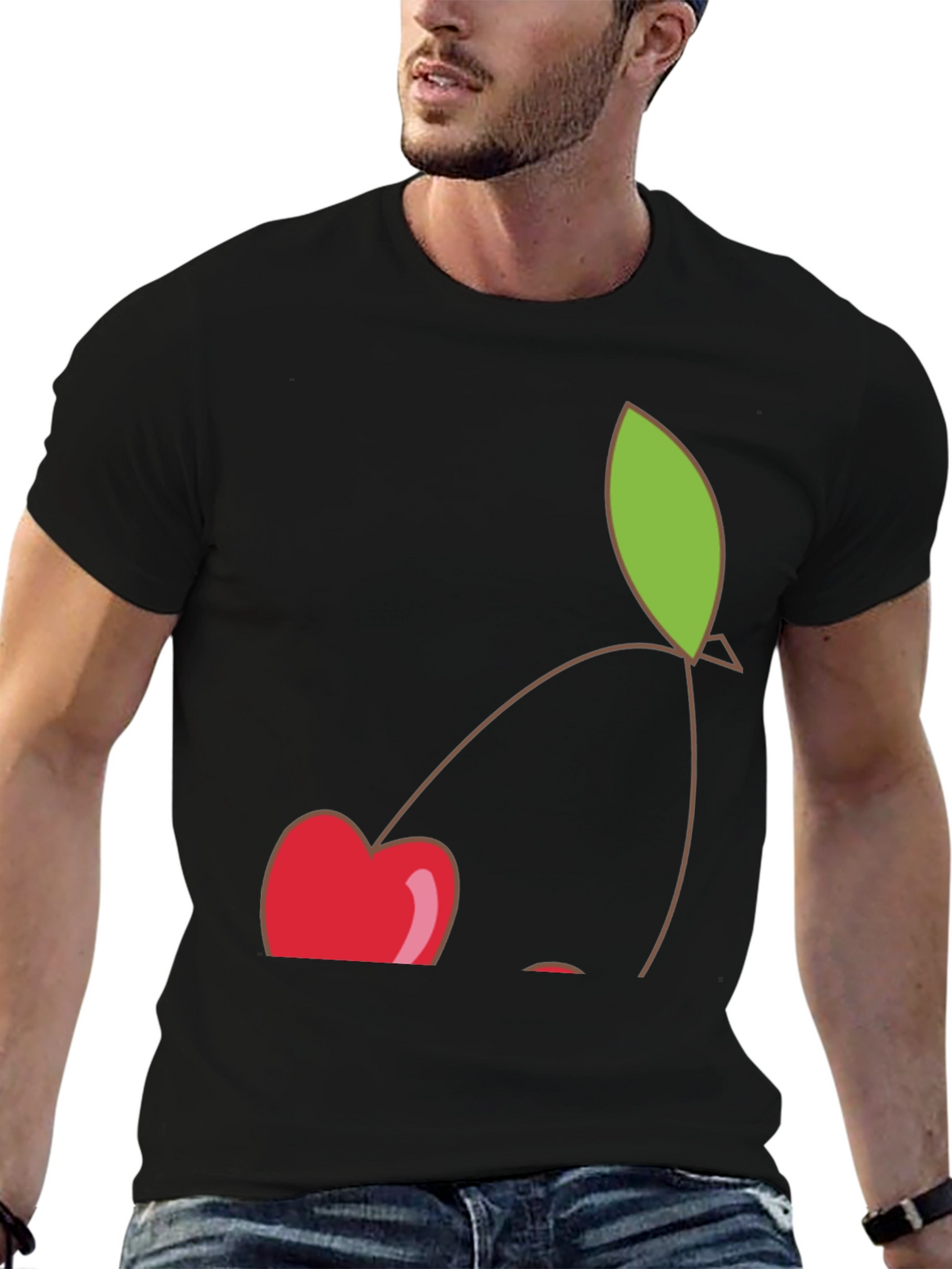 Cherry Graphic Black T-Shirt - Casual Style