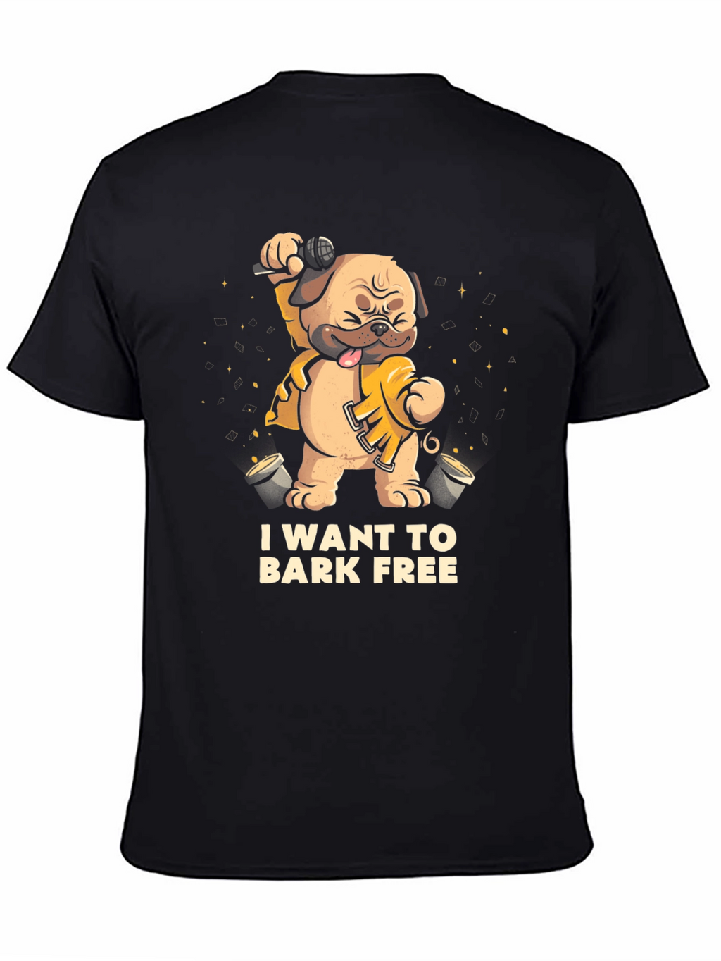I Want To Bark Free Black T-Shirt
