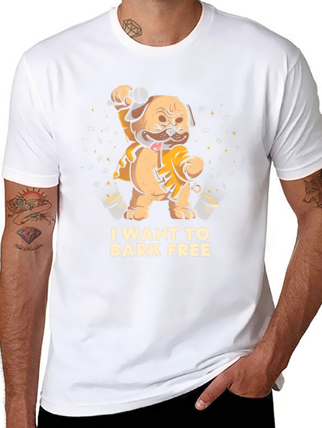 I Want To Bark Free Black T-Shirt