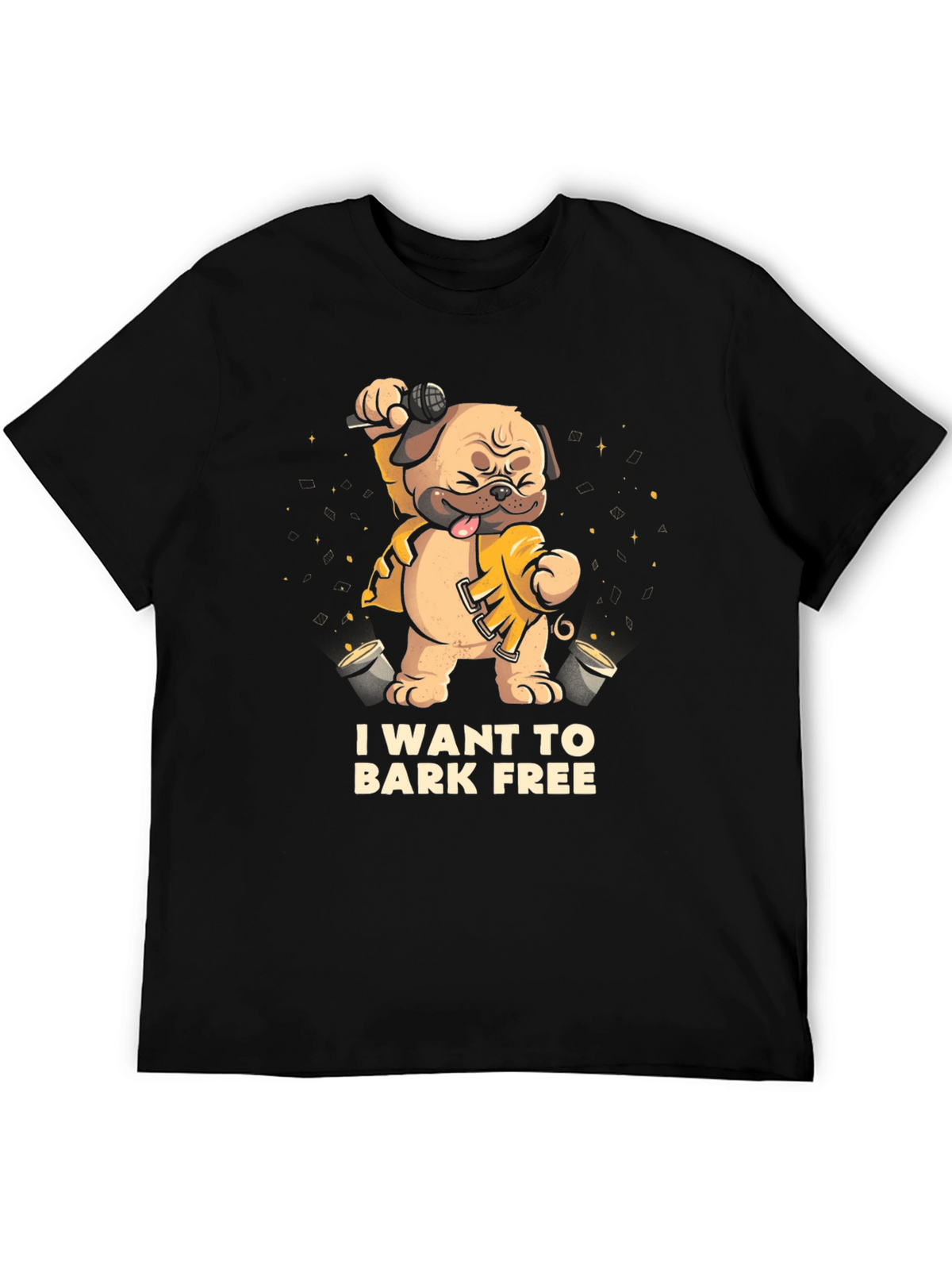 I Want To Bark Free Black T-Shirt
