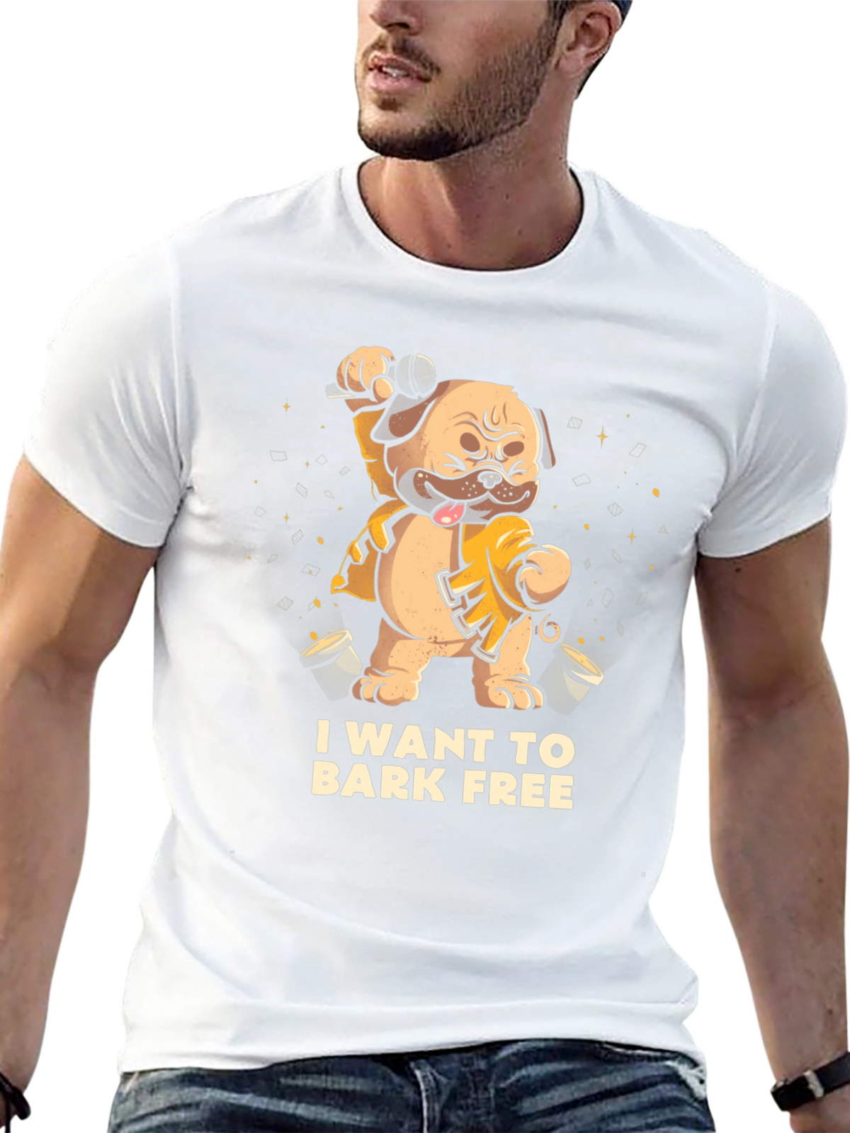 I Want To Bark Free Black T-Shirt