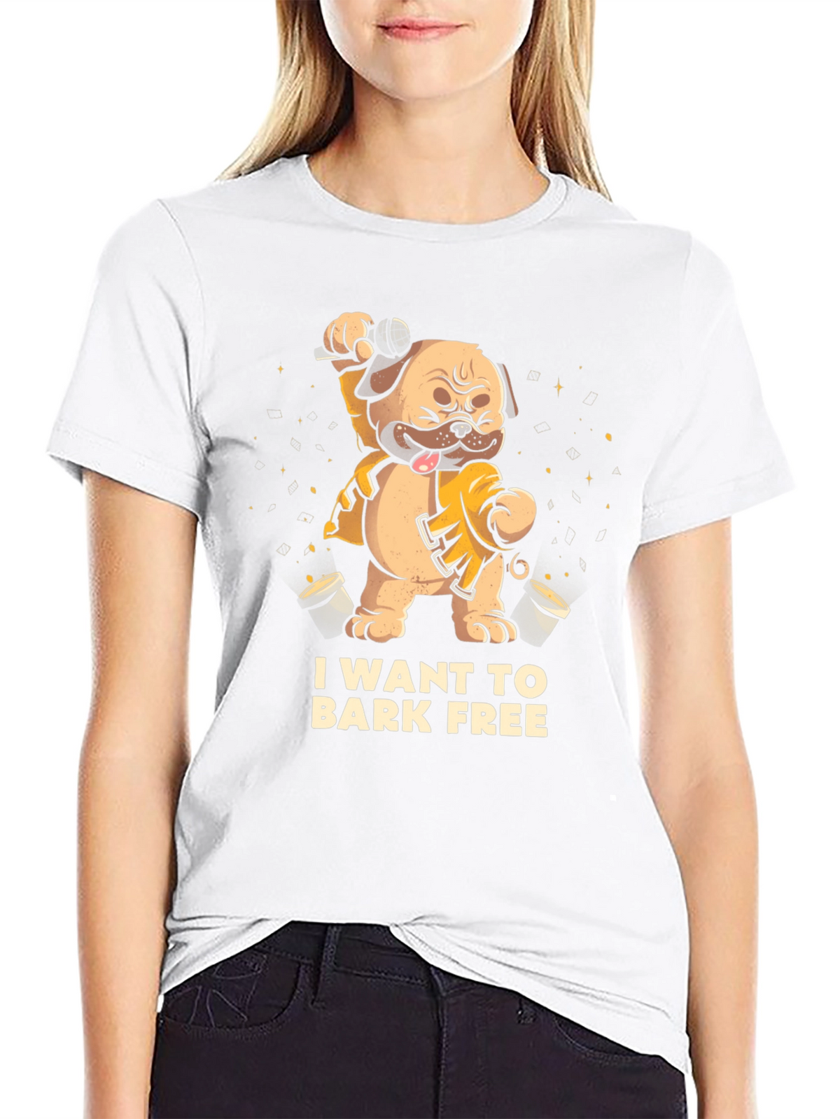 I Want To Bark Free Black T-Shirt