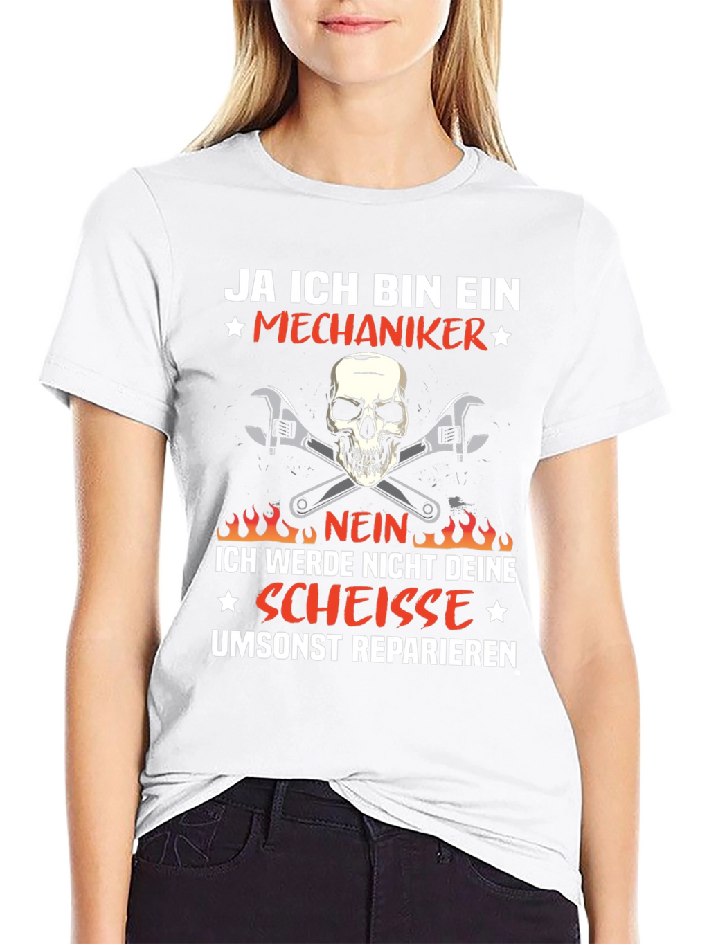 Mechanic Skull T-Shirt - Ja Ich Bin Ein Mechaniker