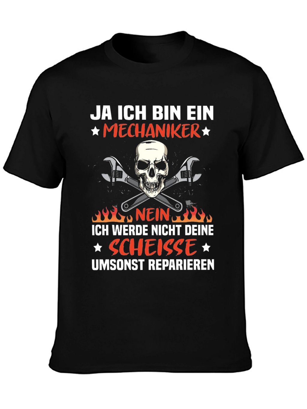 Mechanic Skull T-Shirt - Ja Ich Bin Ein Mechaniker