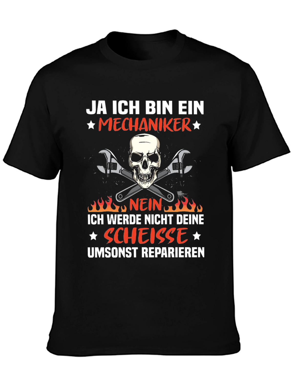 Mechanic Skull T-Shirt - Ja Ich Bin Ein Mechaniker