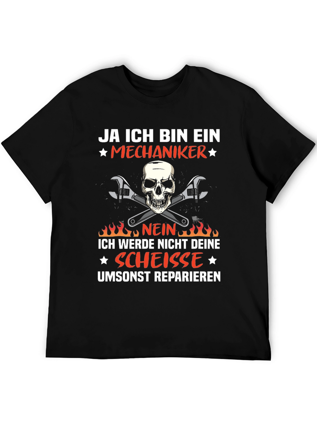 Mechanic Skull T-Shirt - Ja Ich Bin Ein Mechaniker