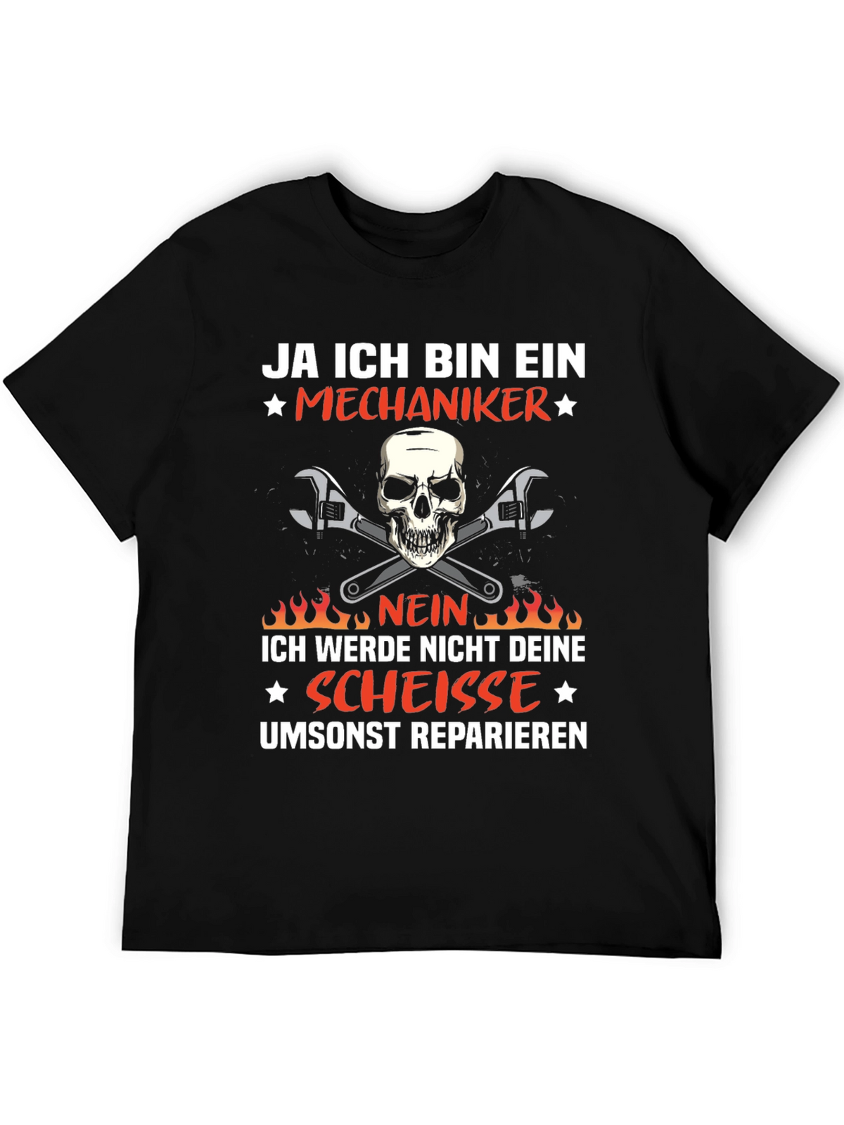 Mechanic Skull T-Shirt - Ja Ich Bin Ein Mechaniker