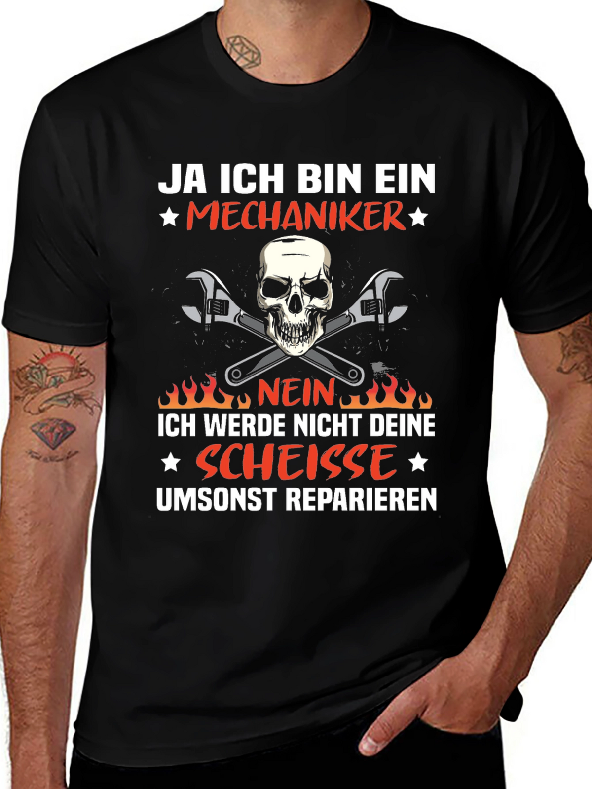 Mechanic Skull T-Shirt - Ja Ich Bin Ein Mechaniker