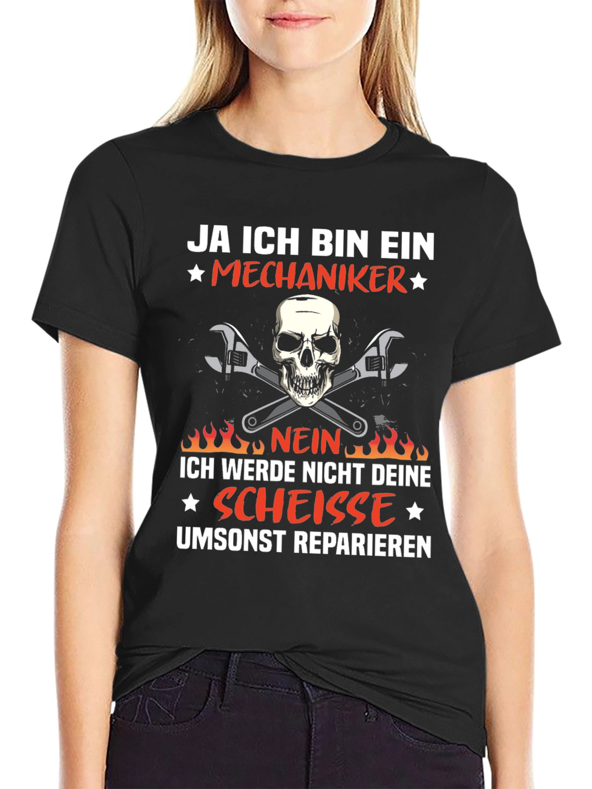 Mechanic Skull T-Shirt - Ja Ich Bin Ein Mechaniker