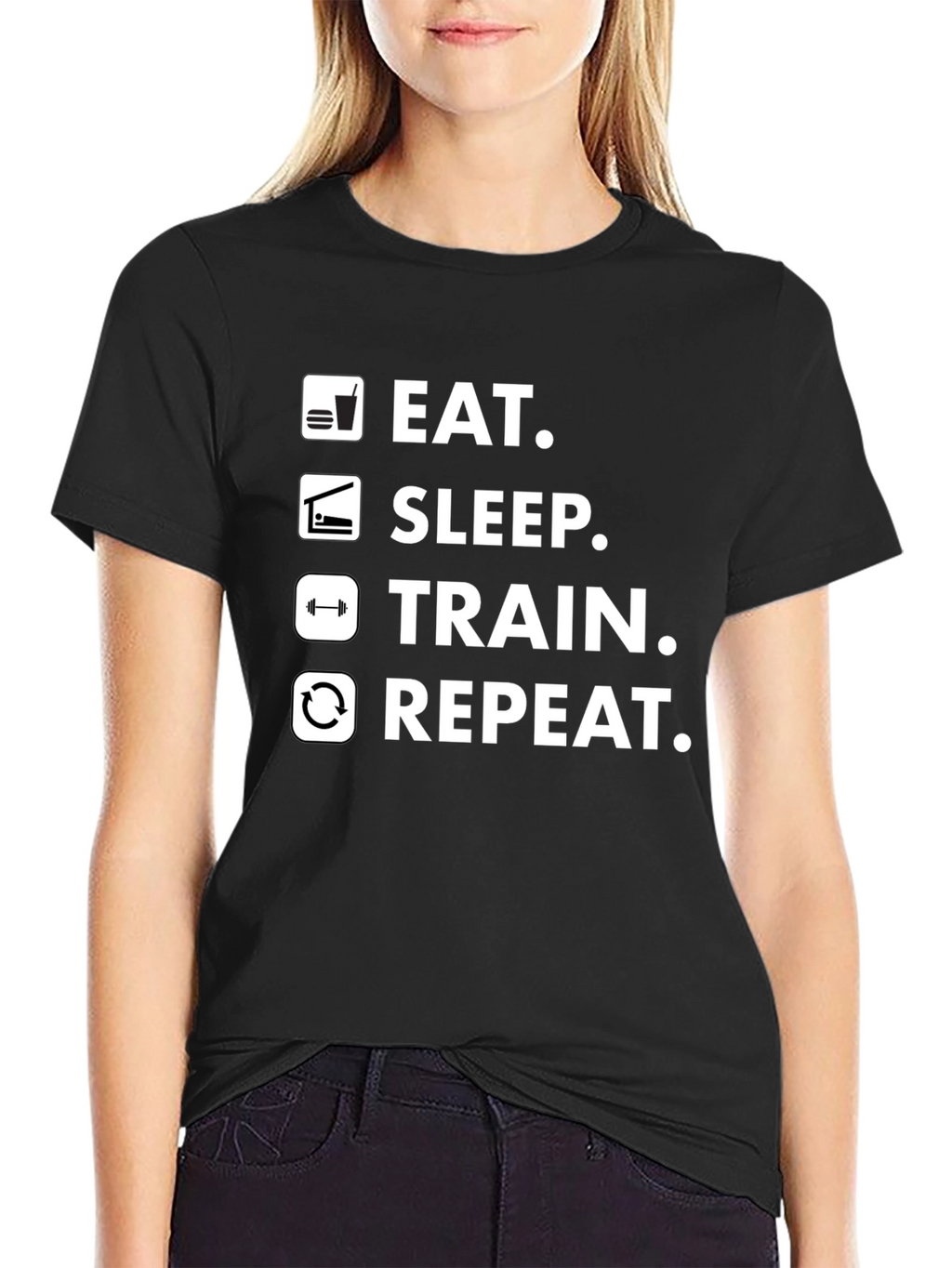 Eat Sleep Train Repeat Gym T-Shirt