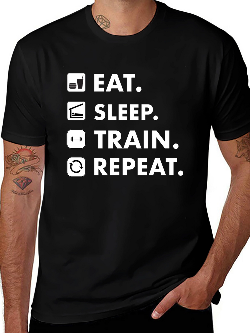 Eat Sleep Train Repeat Gym T-Shirt