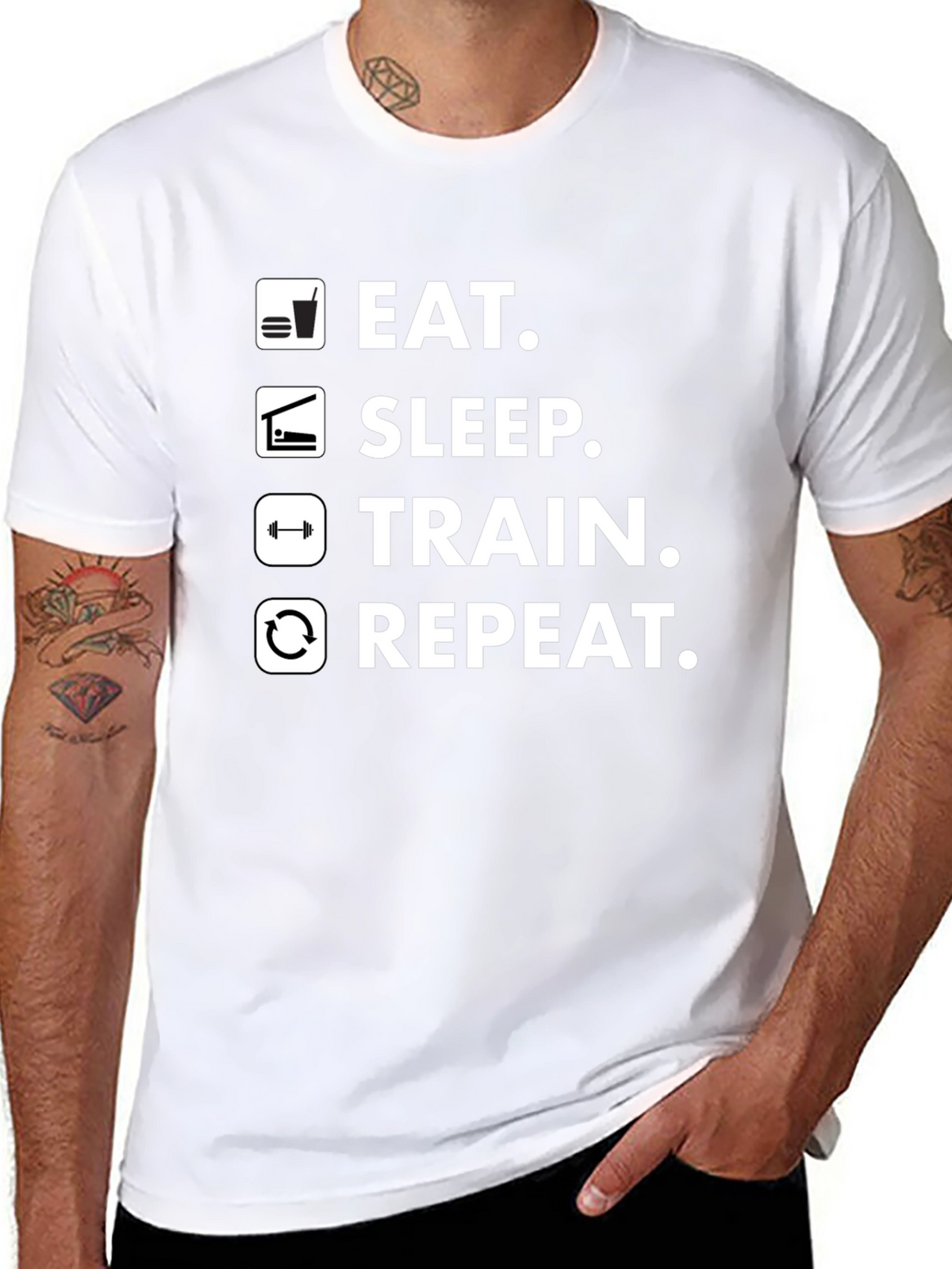 Eat Sleep Train Repeat Gym T-Shirt