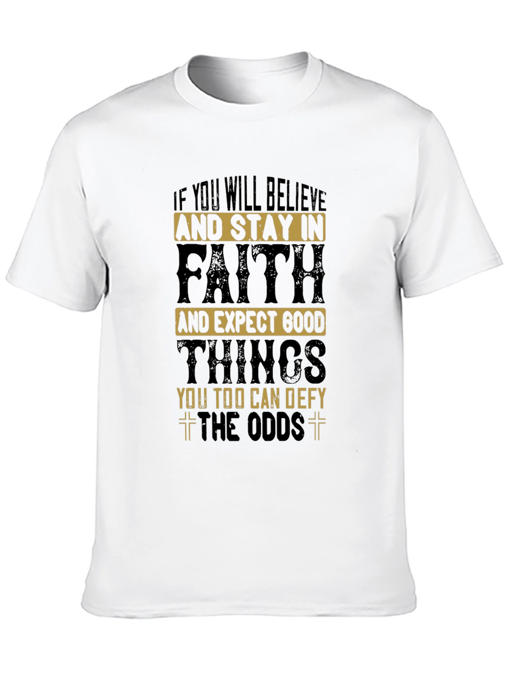 Faith Over Odds Black Graphic Tee
