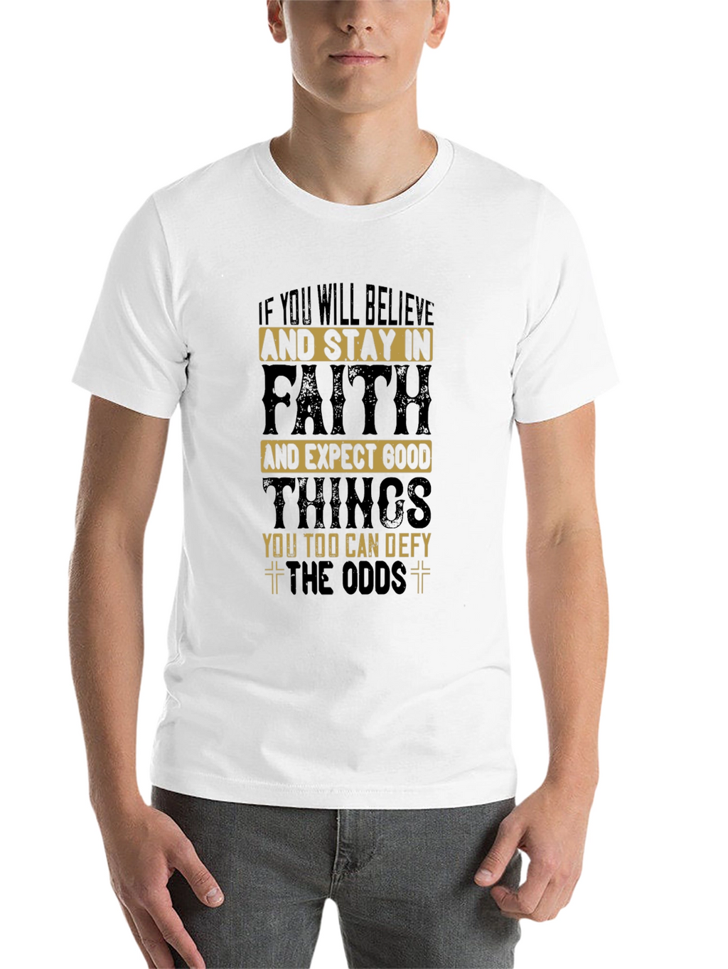 Faith Over Odds Black Graphic Tee