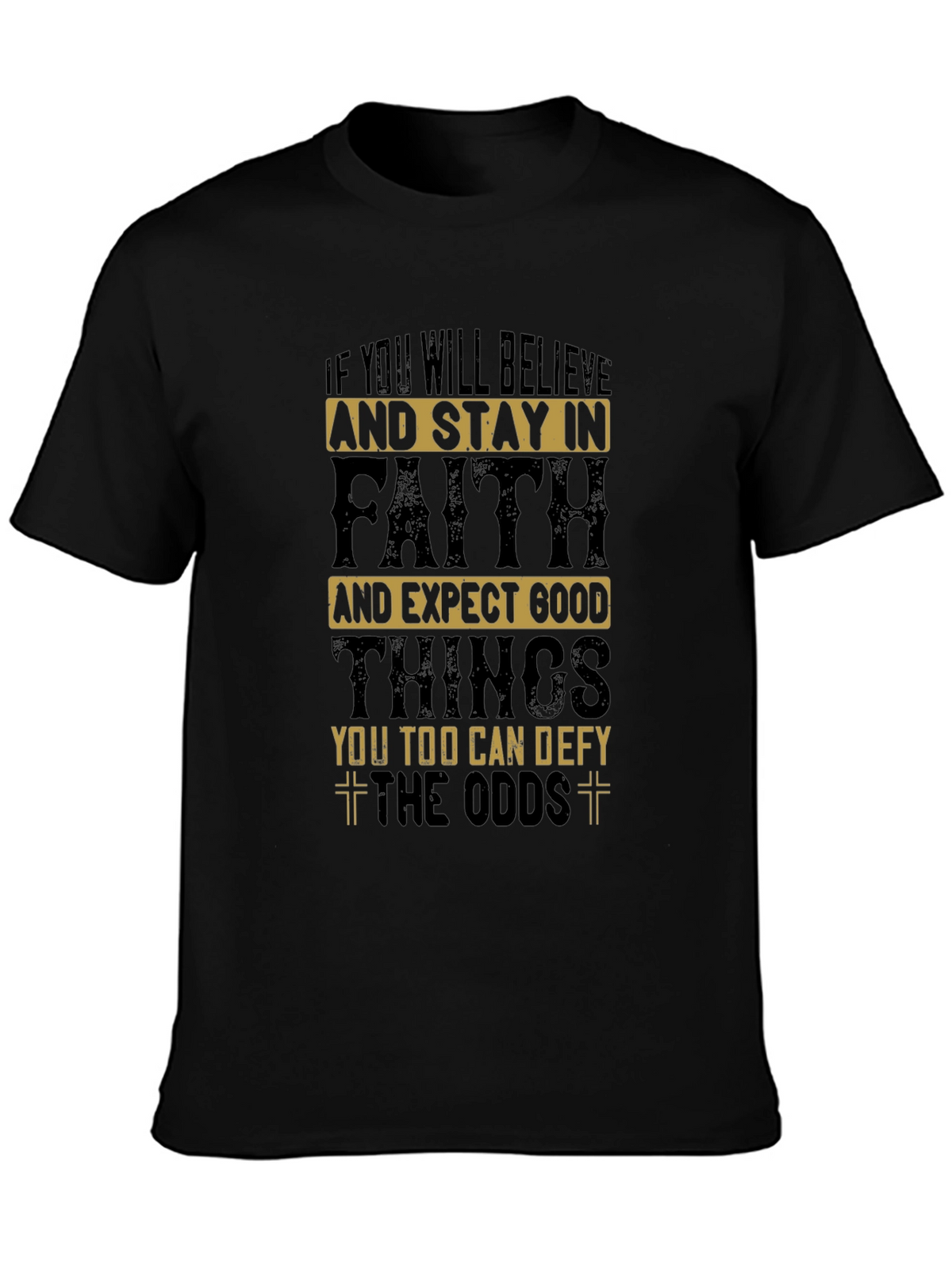 Faith Over Odds Black Graphic Tee
