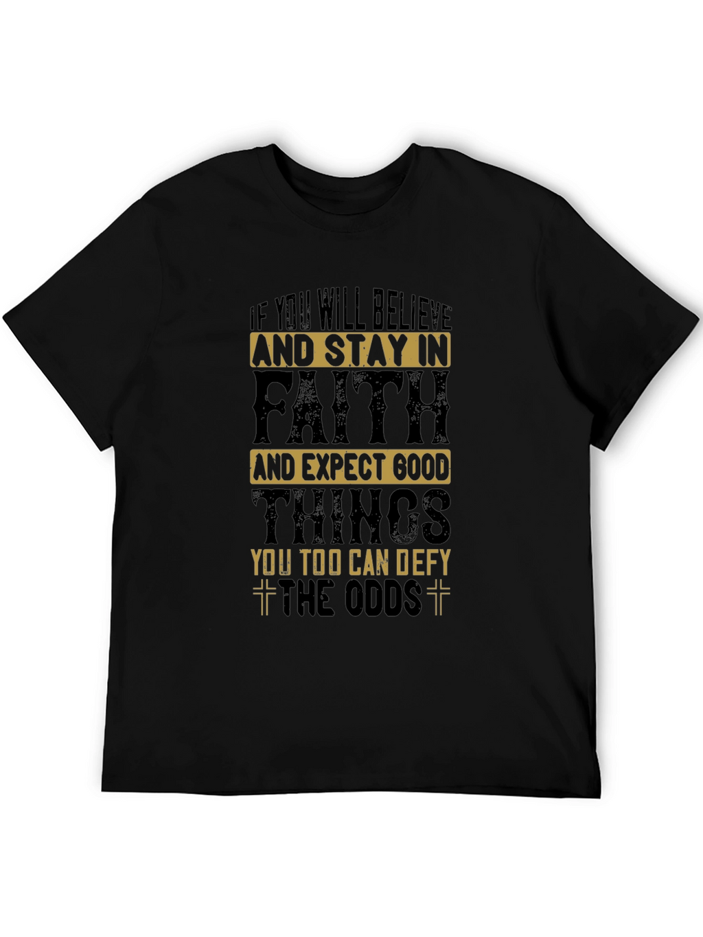 Faith Over Odds Black Graphic Tee