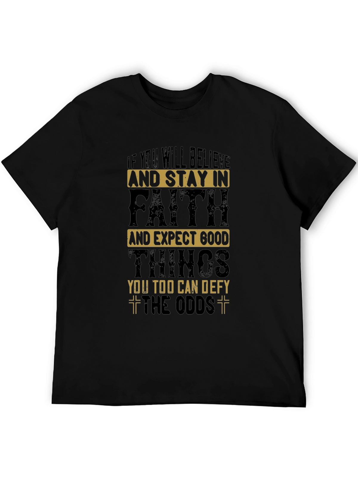 Faith Over Odds Black Graphic Tee
