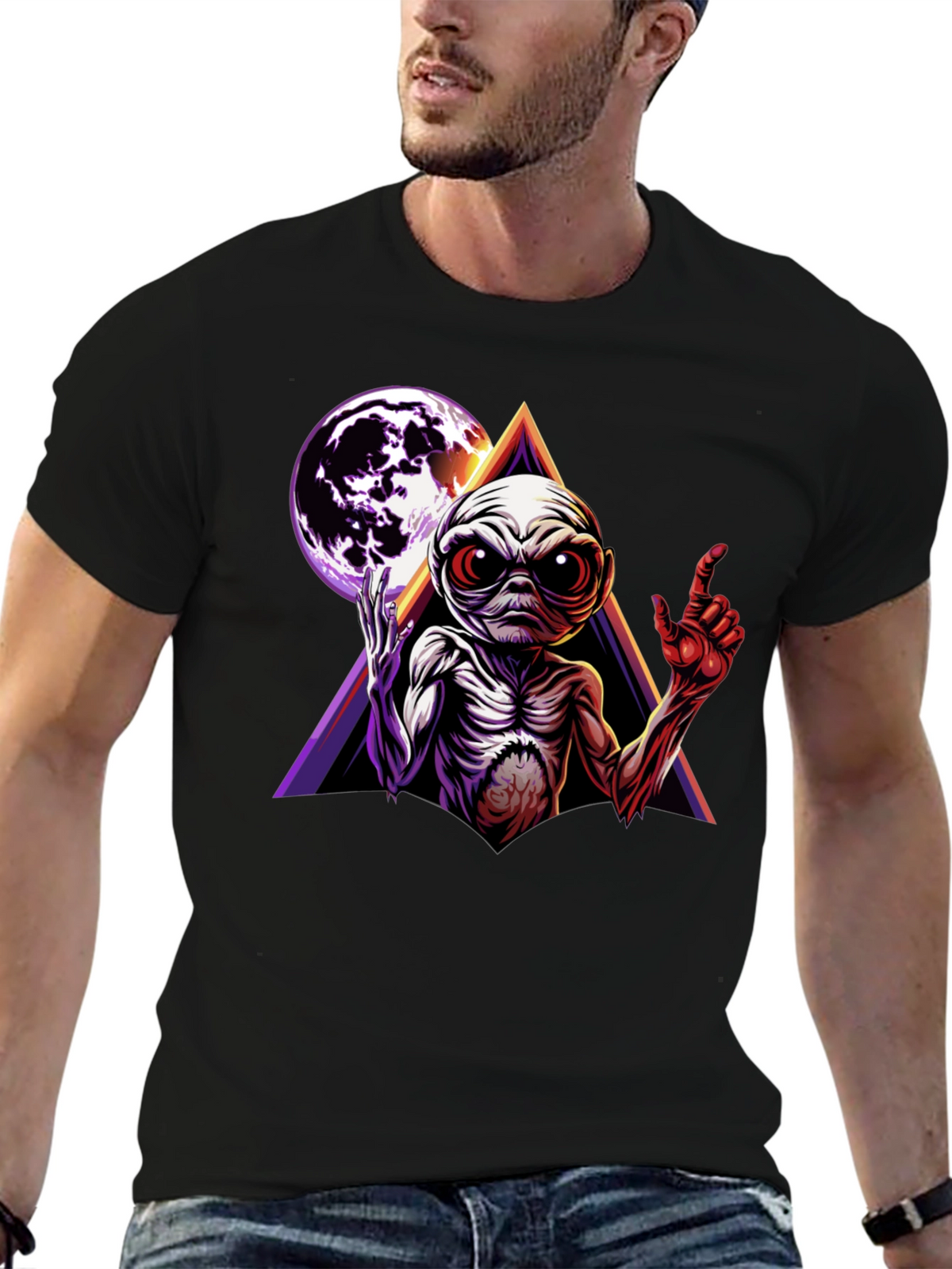 Alien Moon Triangle Graphic Tee