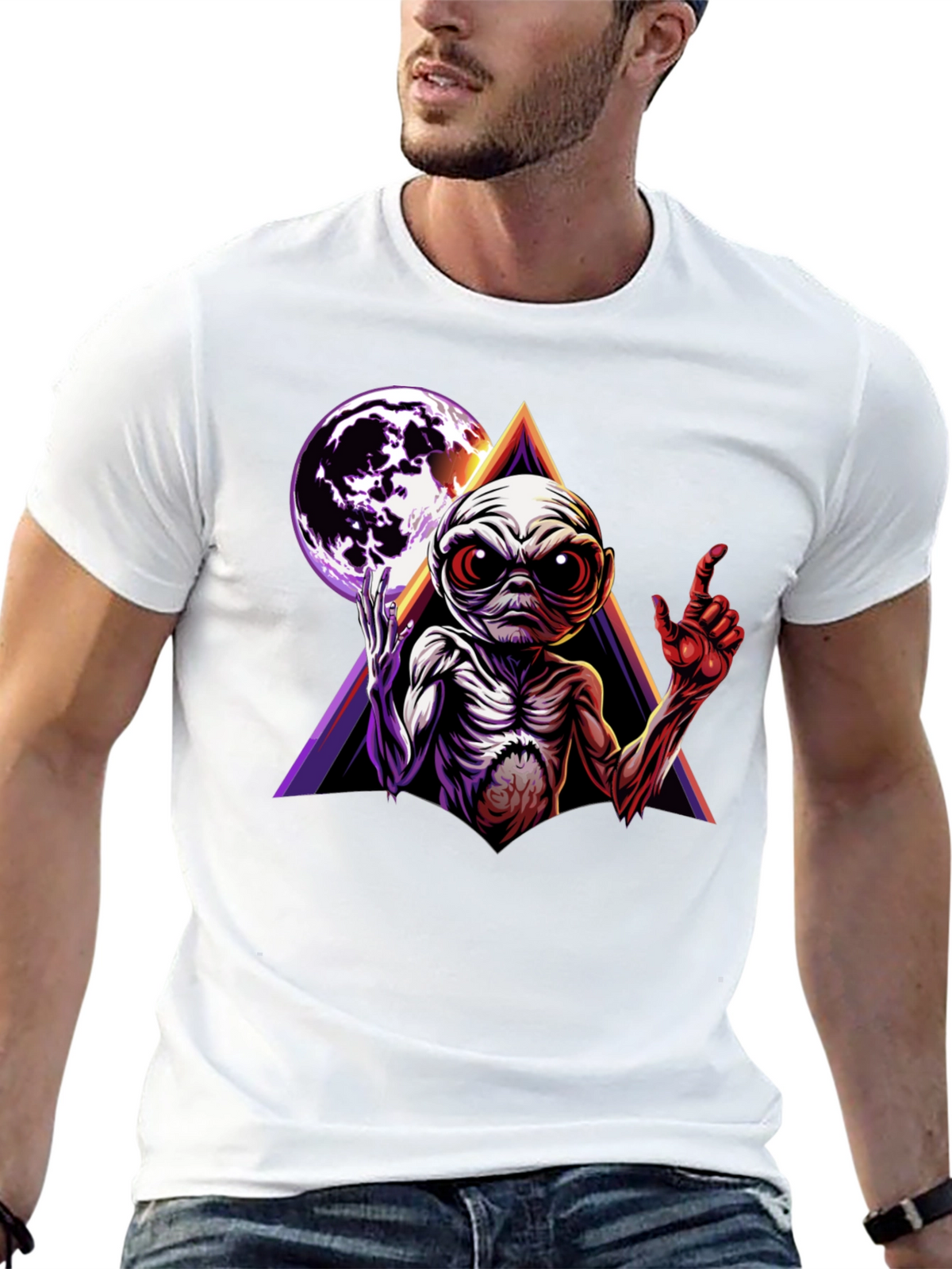 Alien Moon Triangle Graphic Tee