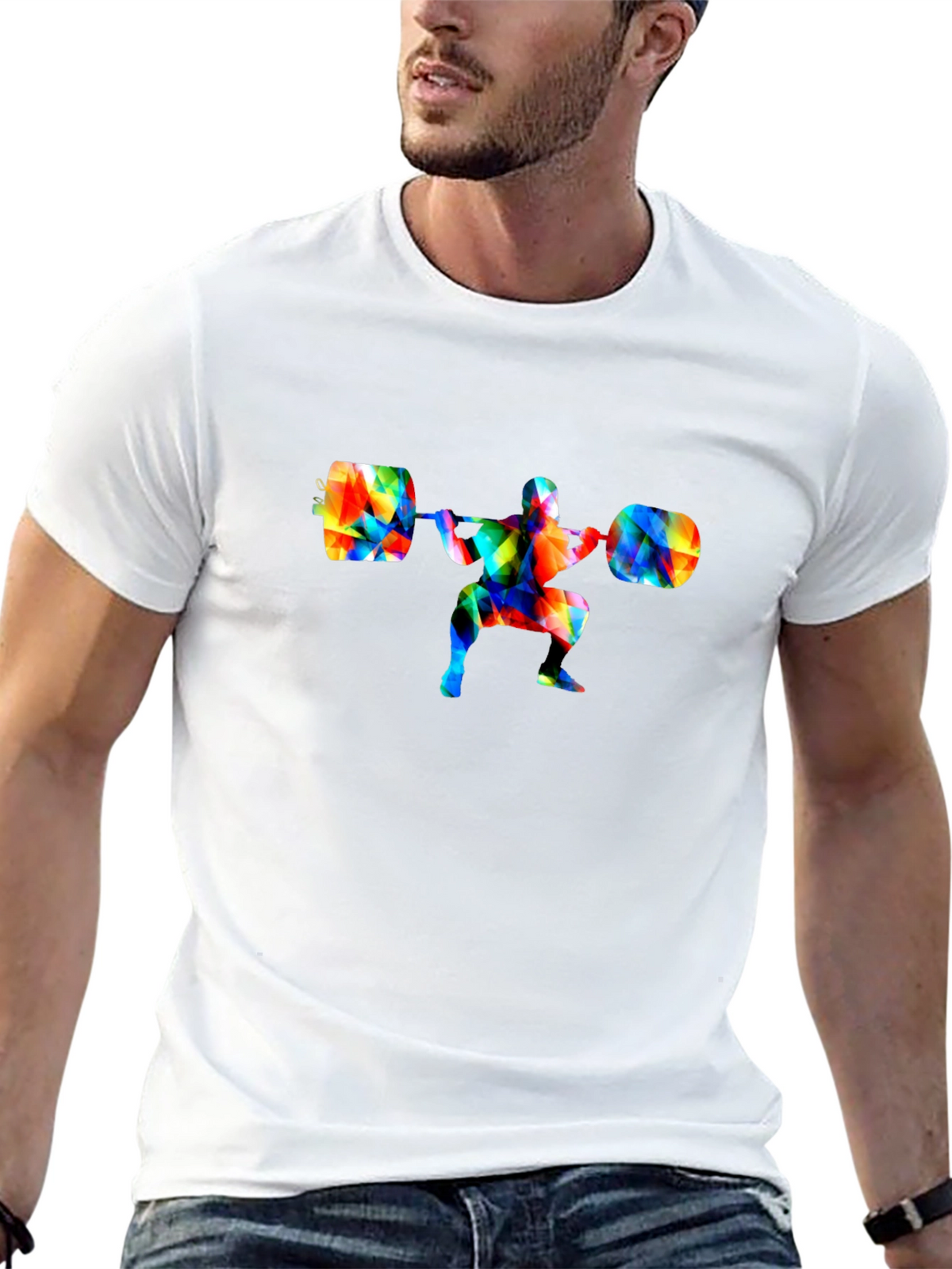 Colorful Weightlifting Squat T-Shirt