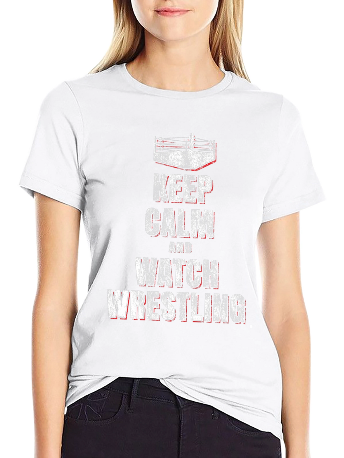 Keep Calm & Watch Wrestling Black T-Shirt
