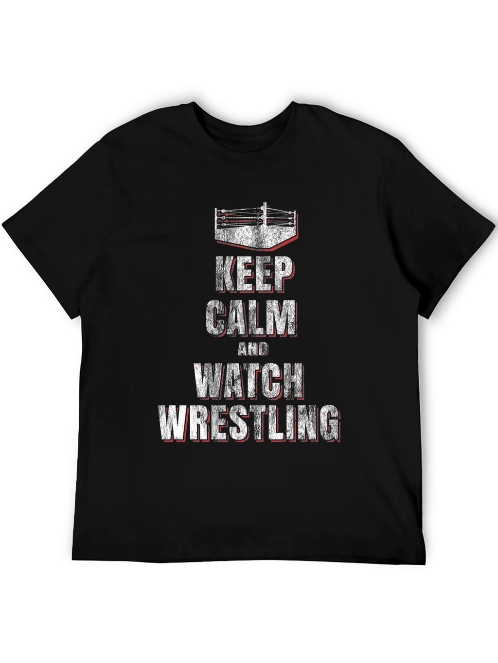 Keep Calm & Watch Wrestling Black T-Shirt