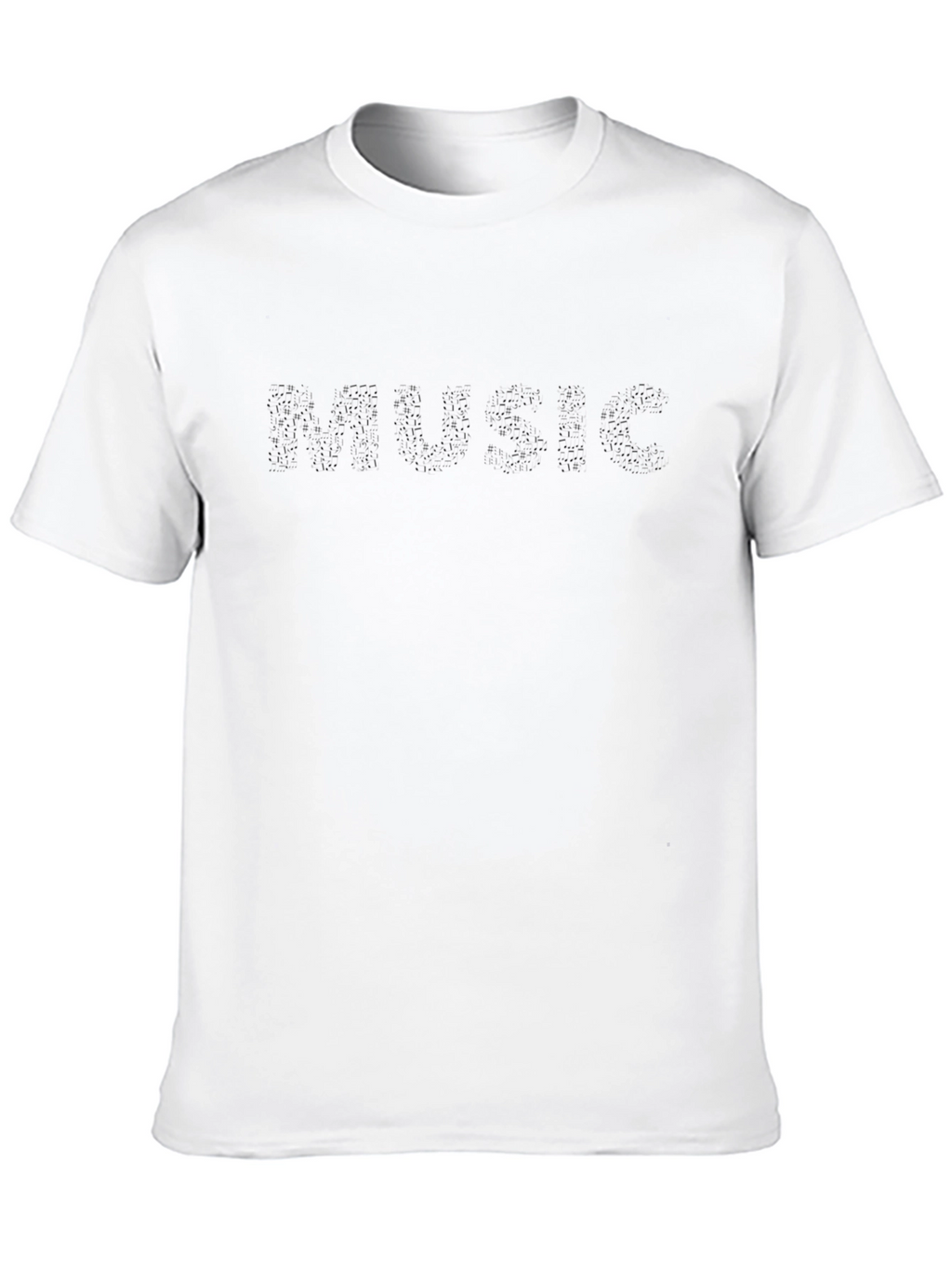 Mens Black MUSIC Graphic Print T-Shirt