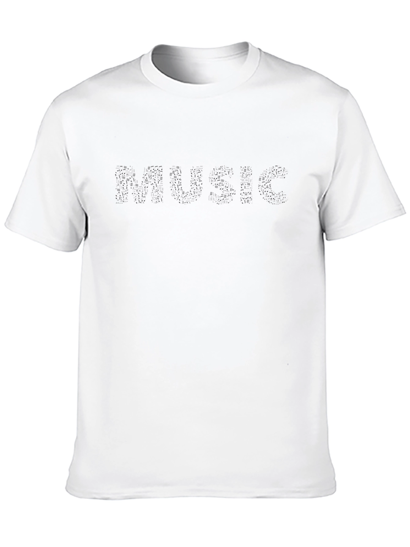 Mens Black MUSIC Graphic Print T-Shirt